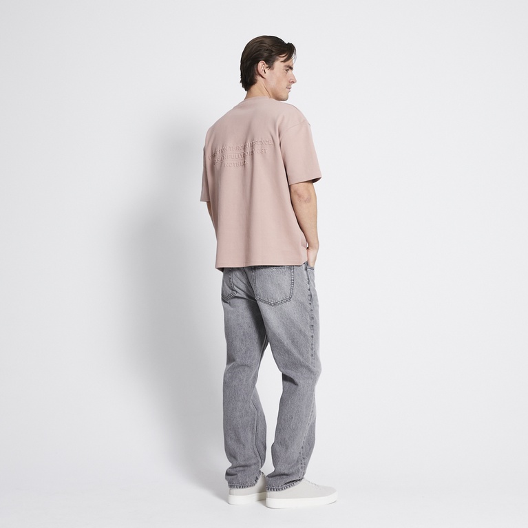 Boxy embossed tee "Yuko" Dusty Pink